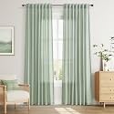 Joywell Linen Curtains 90 Inches Long for