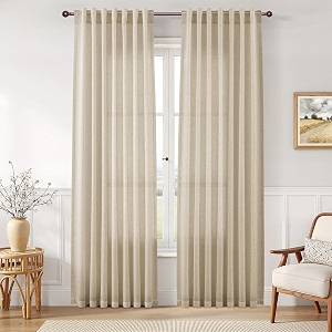 Joywell Linen Curtains 96 Inches Long for
