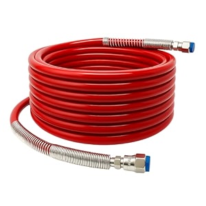 jpt 1434 10m airless paint sprayer hose high-flex pvc with stainless steel spring guard 3300 psi 228 bar pressure handle ss threaded connection for professional paint spray machines