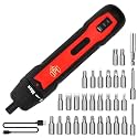 JPT 3.6V GO Powerfull Cordless Screwdriver Rechargeable Set/Kit with Li-ion Battery, 30 Bits & Extension Rod, 3 LED, 6 Adjustable Torque, Magnetic Hex Shank For DIY, Electronic/Mobile Repairs