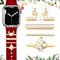 JR.DM 11-Pcs Super Bling Watch Charms with 9-Pcs Decorative Rings Loops 2-Pcs Decoration, Compatible with Apple Watch Band Metal Diamond Sliding Accessories for iWatch Series 11 10 9 8 7 6 5 4 3 2 1