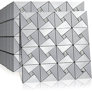 jrm peelable backsplash metal mosaic tiles kitchen home wall decor with aluminum panels 8 silver