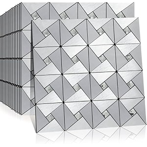 jrm peelable backsplash metal mosaic tiles kitchen home wall decor with aluminum panels 6 silver