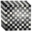 JRM Peelable Backsplash Metal Mosaic Tiles Kitchen, Home, Wall Decor with Aluminum Panels (2, Black Mirror)