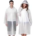 JRM Reusable Waterproof Raincoat for Men &amp; Women | Transparent EVA Rain Poncho with Hood | Lightweight, Foldable, Full-Length Rain Jacket | Travel, Hiking, Camping