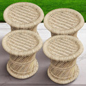 JRS Handmade bamboo mudda Stool chair for