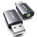 JSAUX 2 Pack USB to 3.5mm Jack Audio Adapter, Sound Card Support Mic TRRS