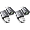 JSAUX 4 Pack USB to 3.5mm Jack Audio Adapter, Sound Card Support Mic TRRS