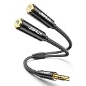 JSAUX Headphone Splitter for 2 Headphones, 3.5mm Splitter (No Mic), Black