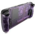 JSAUX Transparent Back Plate for Steam Deck, DIY Clear Edition Replacement Shell Case Compatible with Steam Deck, Buttons with Three Different Heights and Feel - PC0106 [Purple]