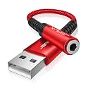 JSAUX USB to 3.5mm Jack Audio Adapter, Sound Card Support Mic TRRS