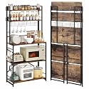 JSB 5 Tier Bakers Rack Coffee Bar Microwave Stand Folding Rack Rustic Brown
