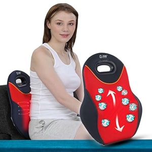 jsb hf74 back massager for chair wireless rechargeable with kneading amp heat red blue