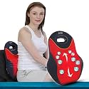 JSB HF74 Back Massager for Chair Wireless Rechargeable with Kneading & Heat (Red Blue)