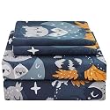 JSD Navy Blue Forest Animals Owl Kids Twin Sheet Set 3 Piece