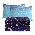 JSD Gradient Blue Moon Stars Kids Full Sheet Set Space Theme 4 Piece