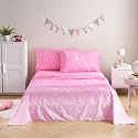 JSD Gradient Pink Moon Stars Kids Full Sheet Set Space Theme 4 Piece