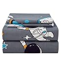 JSD Grey Astronaut Kids Twin Sheet Set Space Theme 3 Piece