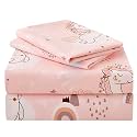 JSD Pink Unicorn Rainbow Kids Twin Sheet Set for Girls 3 Piece