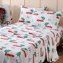 JSD Red Cars Christmas Kids Full Sheet Set 4 Piece