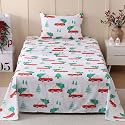 JSD Red Cars Christmas Kids Twin Sheet Set 3 Piece