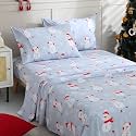 JSD Blue Snowman Snowflakes Christmas Kids Full Sheet Set 3 Piece