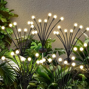 jsdoin solar lights outdoor waterproof swaying solar garden firefly decorative yardfirefly garden lights outdoor for path fence2pack
