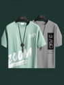 JSIYA Men Printed Round Neck Polyester Grey