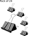 JSMSH Binder Clips Small (19 mm)Paper Holding /Files Organized and Secure(Pack of-24) 19mm Metal Binder Clip