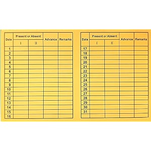daily attendance report for daily payroll wagesattendance card for monthly attendance and calculation of wagesmix color attendance report medium pack of 300