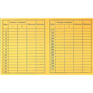 daily attendance report for daily payroll wagesattendance card for monthly attendance and calculation of wagesmix color attendance report medium pack of 500