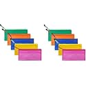 Multipurpose Waterproof Zipper Pouches Document Holder/Pen Pencil Case/Stationery Storage Bags/Cosmetic Pouch/Travel Organizer (Multicolour) (Pack of 20, Cheque)