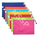 Multipurpose Waterproof Zipper Pouches Document Holder/Pen Pencil Case/Stationery Storage Bags/Cosmetic Pouch/Travel Organizer (Multicolour) (Pack of 25, A3)