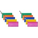 Multipurpose Waterproof Zipper Pouches Document Holder/Pen Pencil Case/Stationery Storage Bags/Cosmetic Pouch/Travel Organizer (Multicolour) (Pack of 10, Cheque)