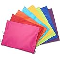 Plastic Multipurpose Waterproof Zipper Pouches Document Holder/Pen Pencil Case/Stationery Storage Bags/Cosmetic Pouch/Travel Organizer (Multicolour) (Pack Of 5, Cheque)