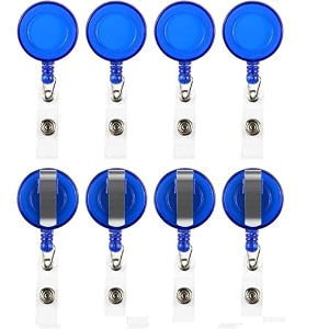 round shaped retractable yo-yo key ring for id card holder pack of 20 blue