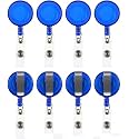 Round Shaped Retractable Yo-Yo Key Ring for ID Card Holder (Pack of 2, Blue)