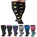 Jspupifip 6 Pairs Plus Size Compression Socks for Women, Wide Calf