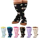 Jspupifip 6 Pairs Plus Size Compression Socks for Women, Wide Calf