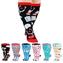 Jspupifip 6 Pairs Plus Size Compression Socks for Women, Wide Calf
