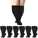 Jspupifip 6 Pairs Plus Size Compression Socks for Women, Wide Calf