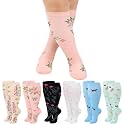 Jspupifip 6 Pairs Plus Size Compression Socks for Women, Wide Calf