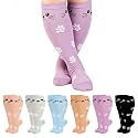 Jspupifip 6 Pairs Plus Size Compression Socks for Women, Wide Calf