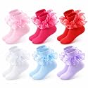 Jspupifip Girls Big Ruffle Socks Soft Cute Classic Toddler