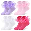 Jspupifip Girls Big Ruffle Socks Soft Cute Classic Toddler