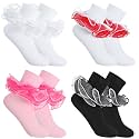 Jspupifip Girls Big Ruffle Socks Soft Cute Classic Toddler