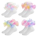 Jspupifip Girls Big Ruffle Socks Soft Cute Classic Toddler