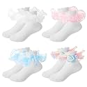 Jspupifip Girls Big Ruffle Socks Soft Cute Classic Toddler