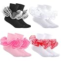 Jspupifip Girls Big Ruffle Socks Soft Cute Classic Toddler