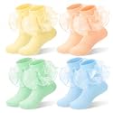 Jspupifip Girls Big Ruffle Socks Soft Cute Classic Toddler
